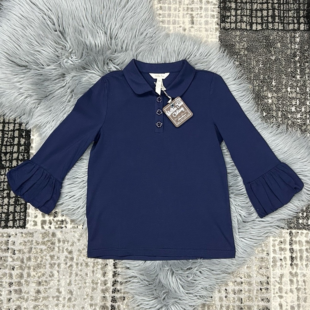 Matilda Jane Collared Girls' Puffer Tee Navy Perfectly Paired Top Size 10 NIB